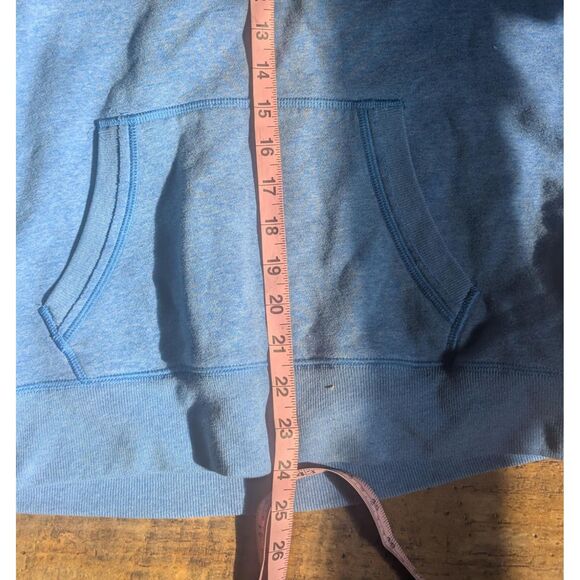 UNDER ARMOUR Rival Fleece Hoodie M Blue Loose Fit V-Neck Pullover Athleisure - Picture 5 of 6